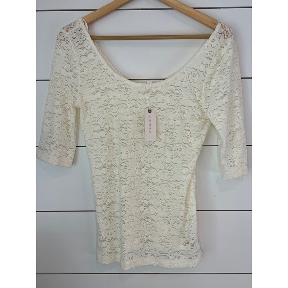 Anthropologie Tops - NWT Anthropologie Pure + Good Floral Lace Top Small Coquette fairy quiet luxury